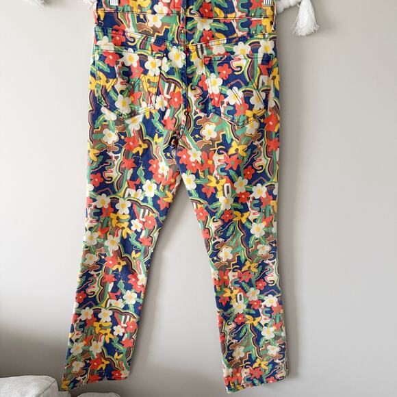 MOTHER The Insider Flood Straight Leg Jeans Floral Print Cosmic Blooms Size 29 - Picture 14 of 14